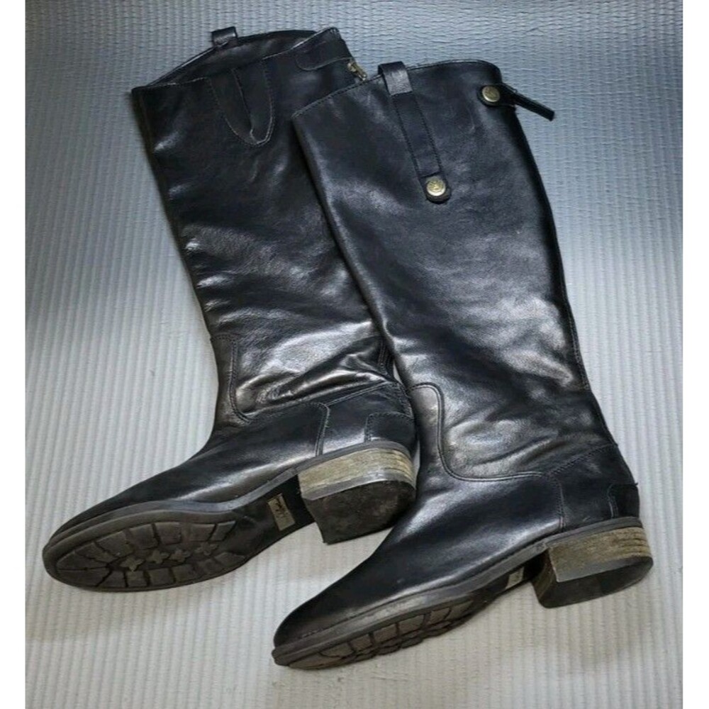 Sam Edelman Womens Penny Riding Boot Size 5.5M Tall Black Soft Leather Moto Boho
